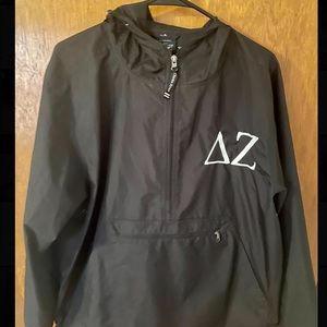 Delta Zeta windbreaker pullover with hood!